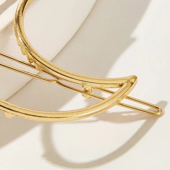 3/$30 Gold Moon Hair Clip - Picture 4 of 6